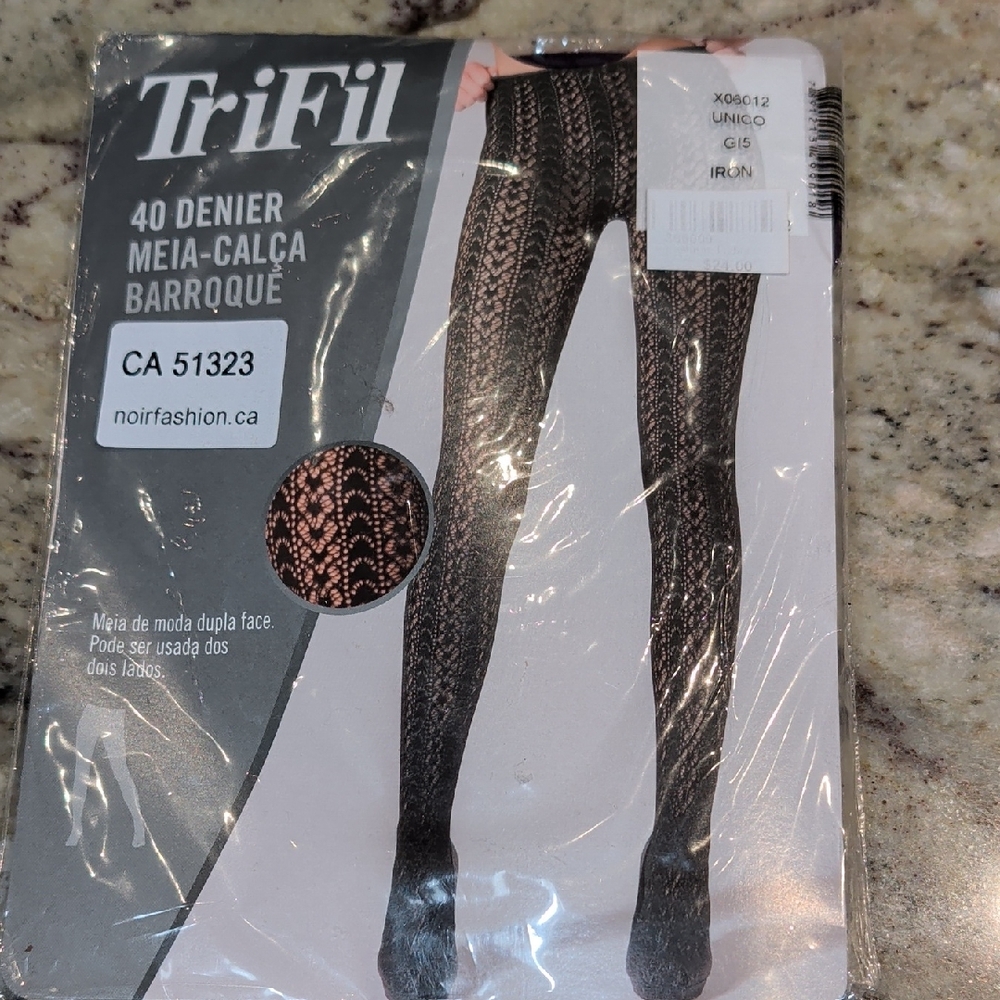 Eggplant color listed as Iron Patterned Women's Tights